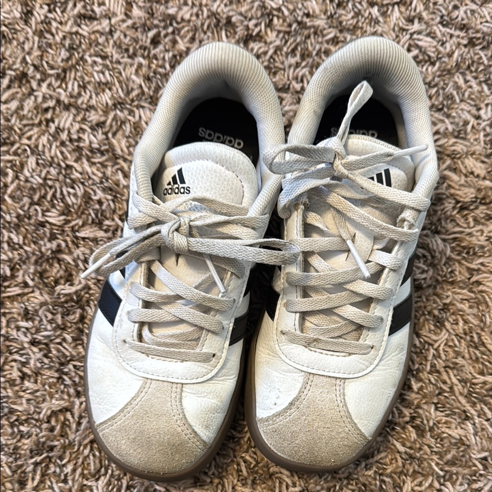 Adidas Kids White and Black Sneakers
